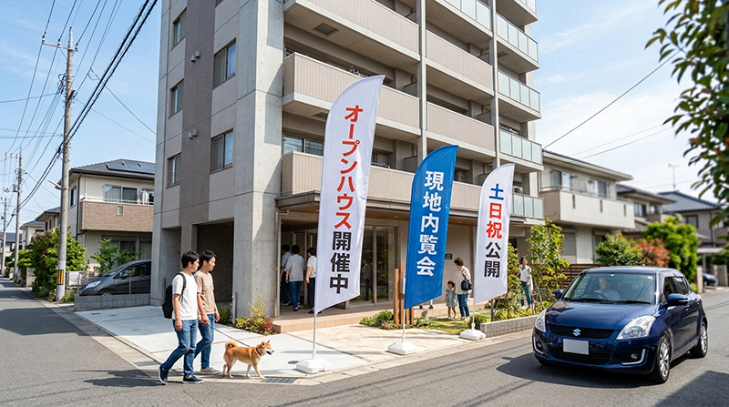 看板と何が違う？のぼり旗がオープンハウスの来場を「即座に」変える理由